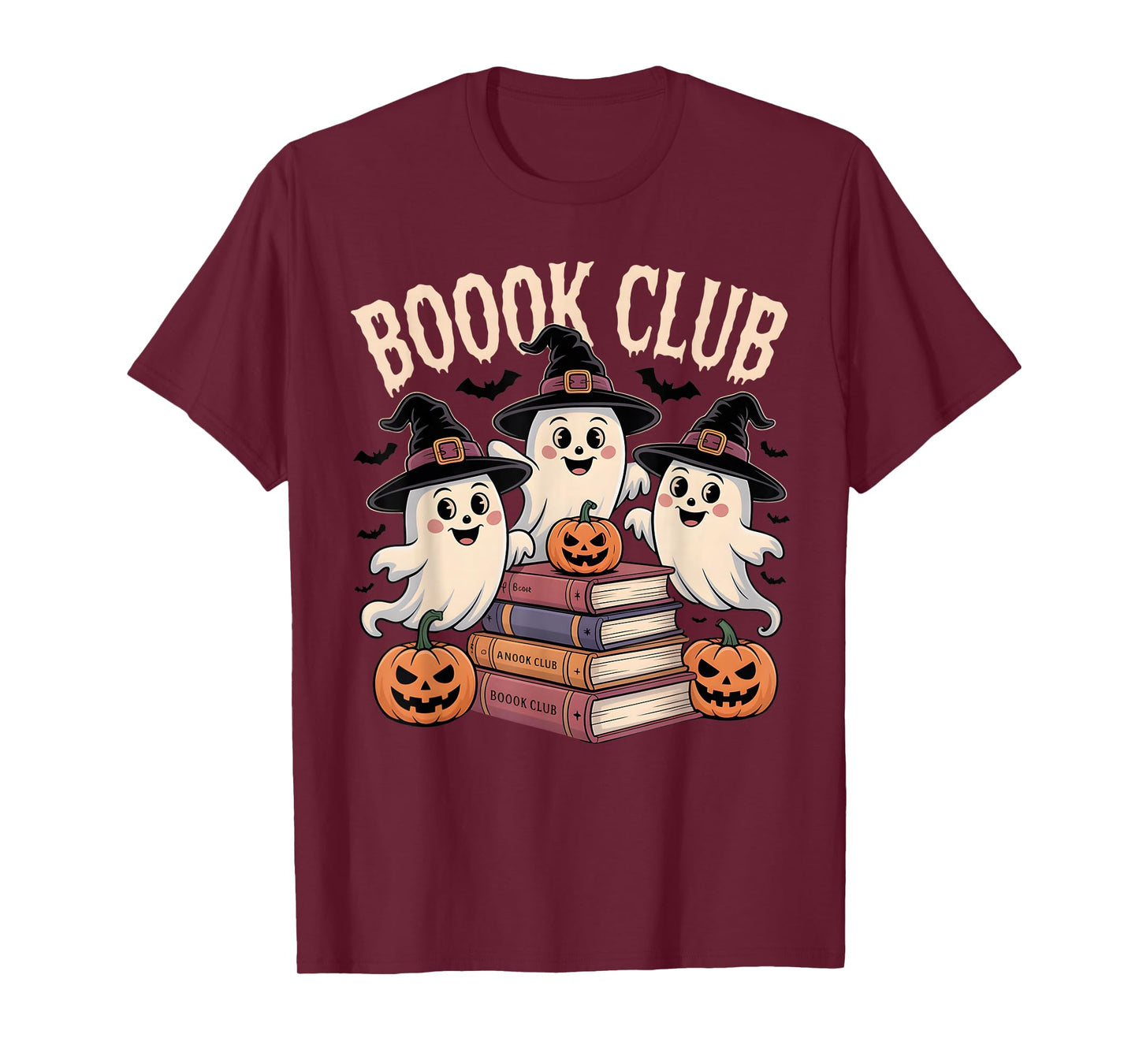 Boo Ghost Book Club Books Halloween Teacher School Outfit T-Shirt