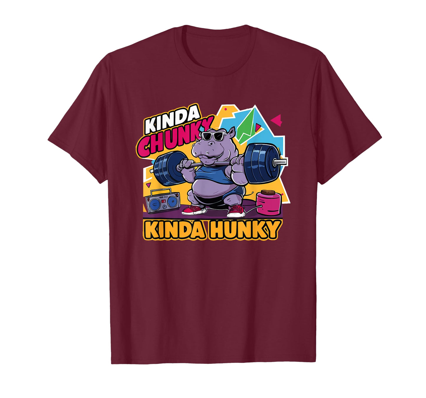 Kinda Chunky Kinda Hunky Funny Bodybuilding Gym Weightlifter T-Shirt