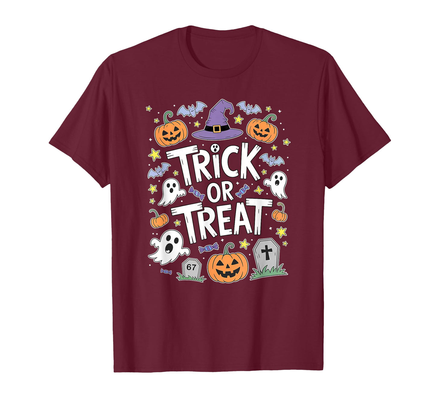 Trick or Treat Cute Doodle Halloween T-Shirt