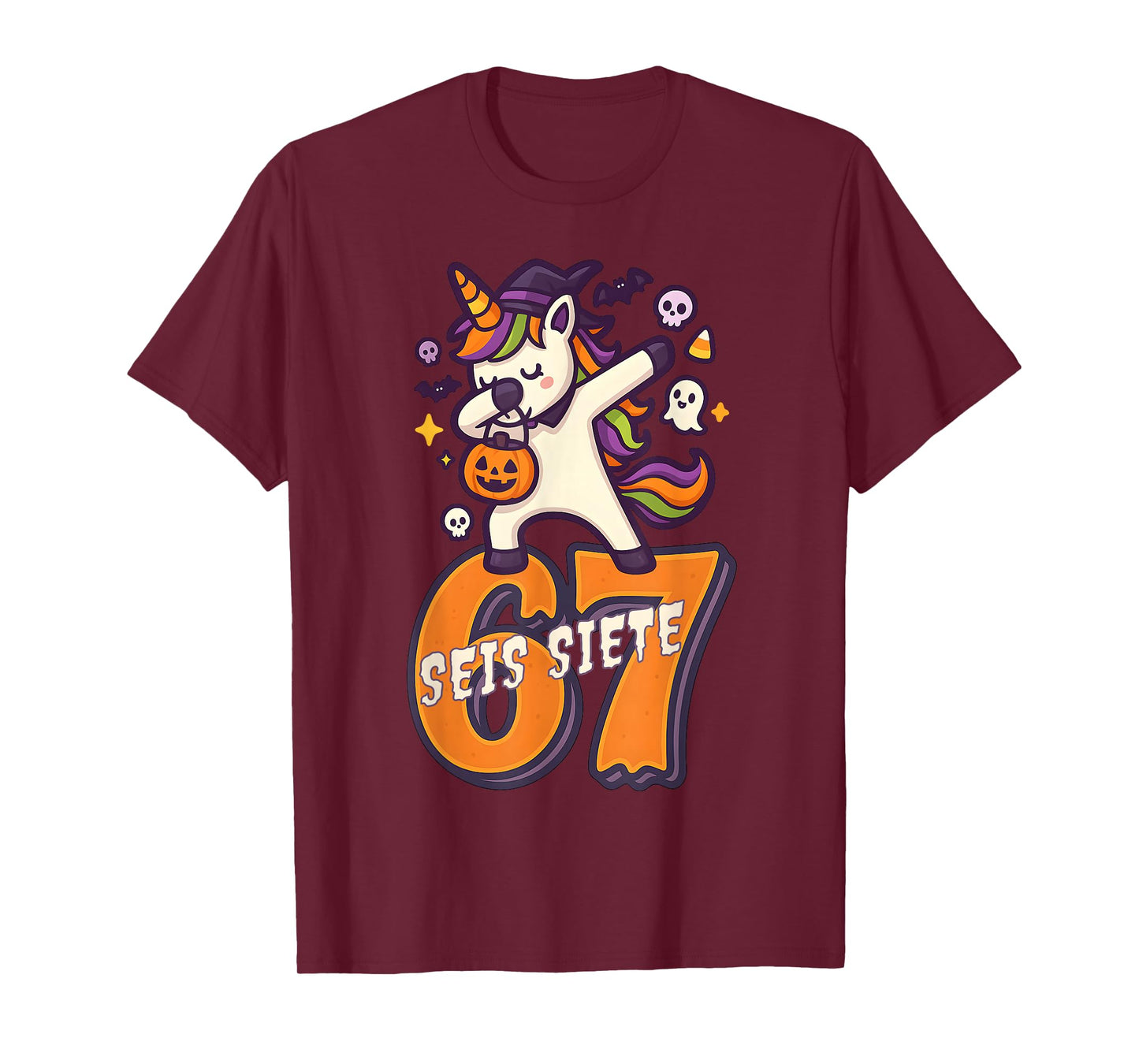 SEIS Siete Spanish Halloween 67 Boys Kids Six Seven Espanol T-Shirt