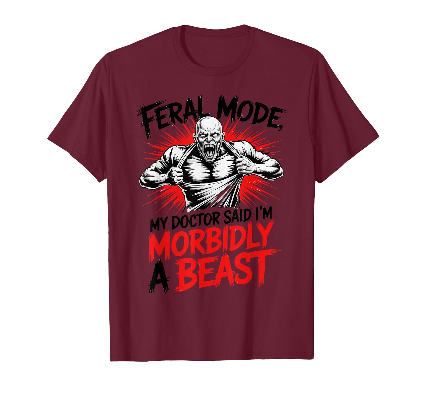 Funny Gym Workout Feral Muscle T-Shirt