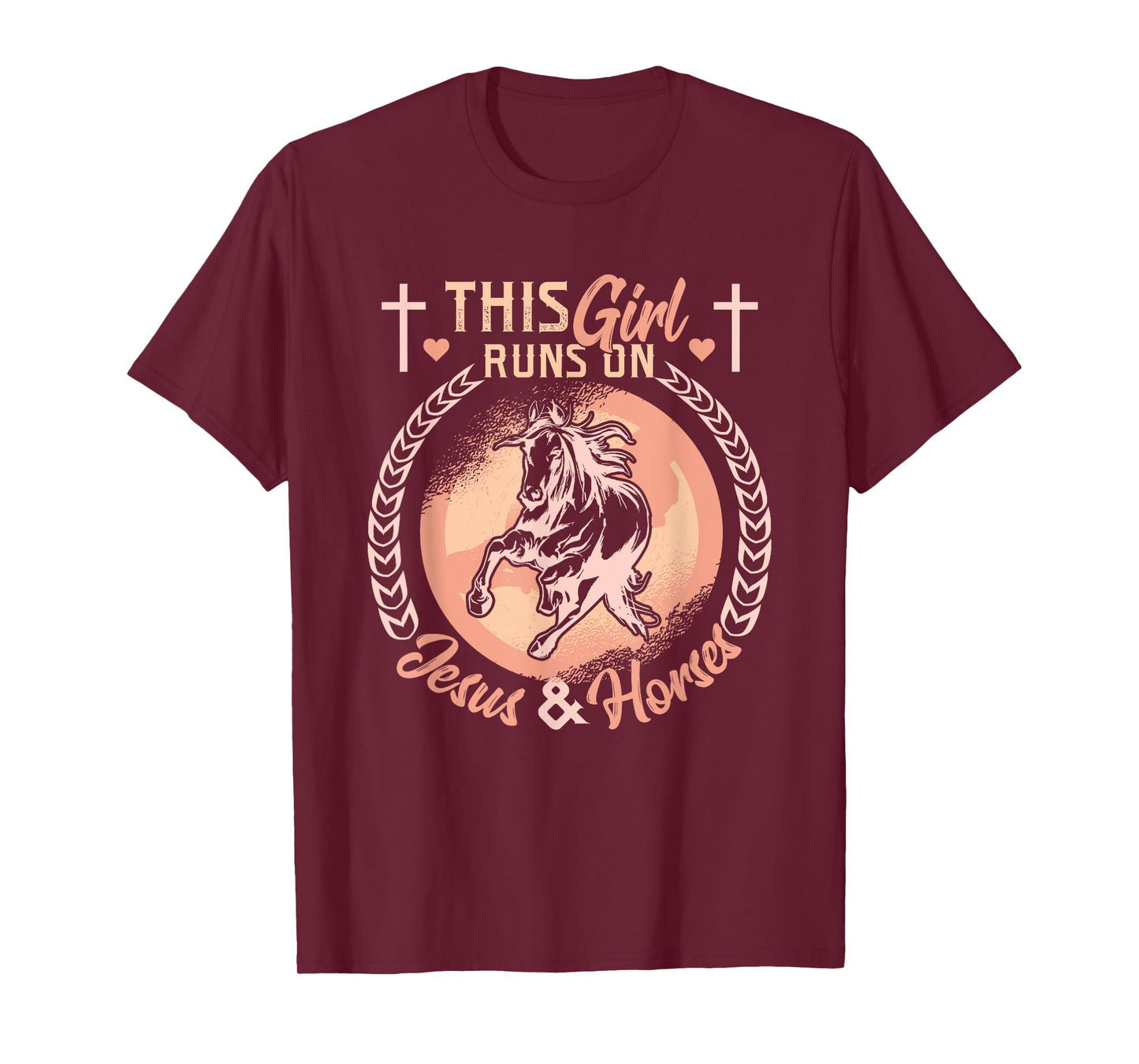 This Girl Runs On Jesus And Horses T-Shirt
