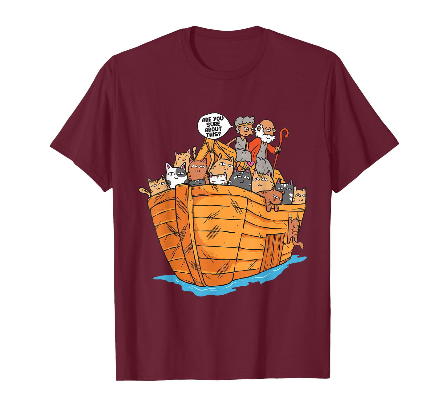 Noah's Ark Boat with Cats Religious Christian Cat Lover T-Shirt for Men Women Kids