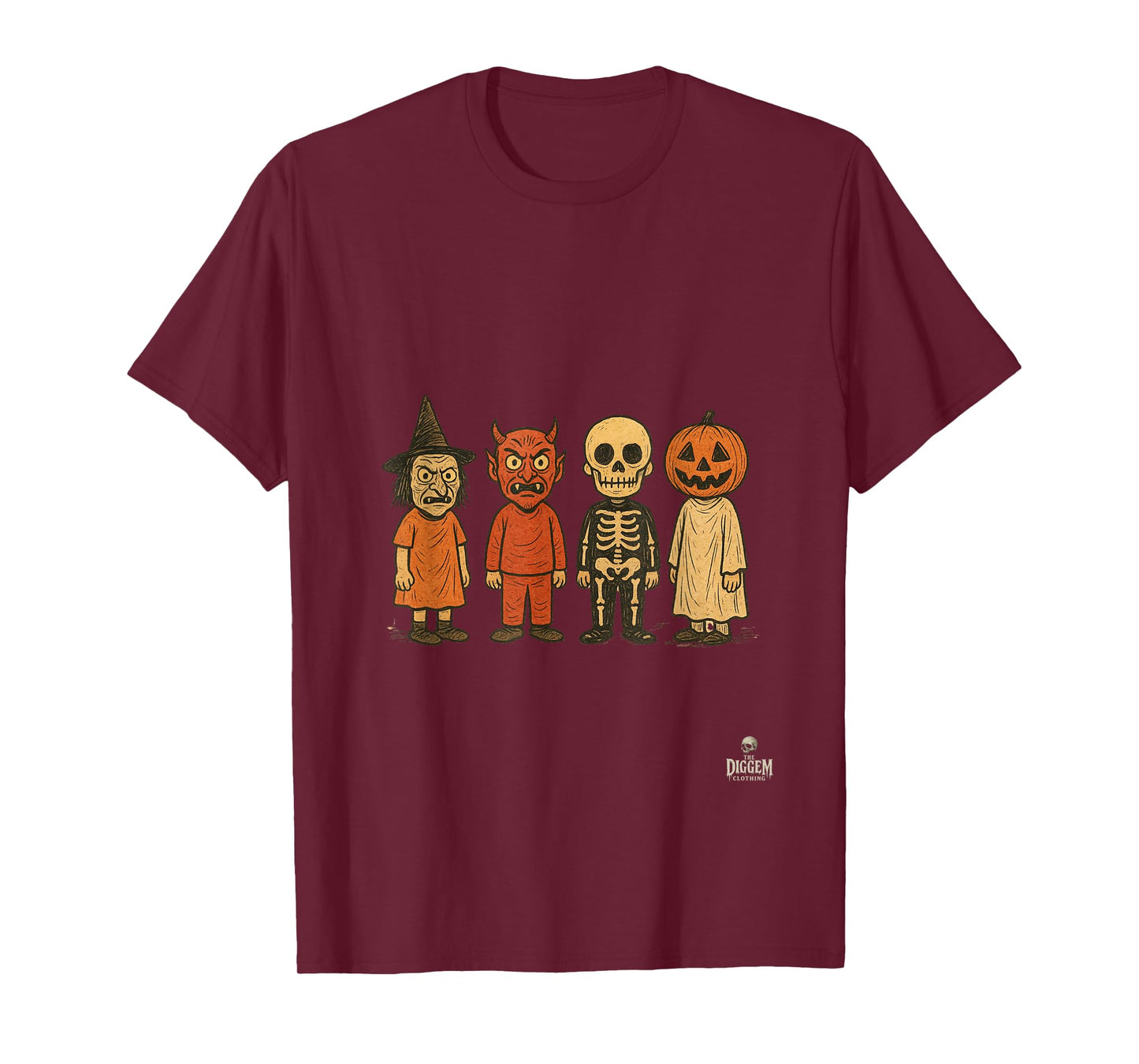 Vintage Halloween Kids in Classic Costumes T-Shirt