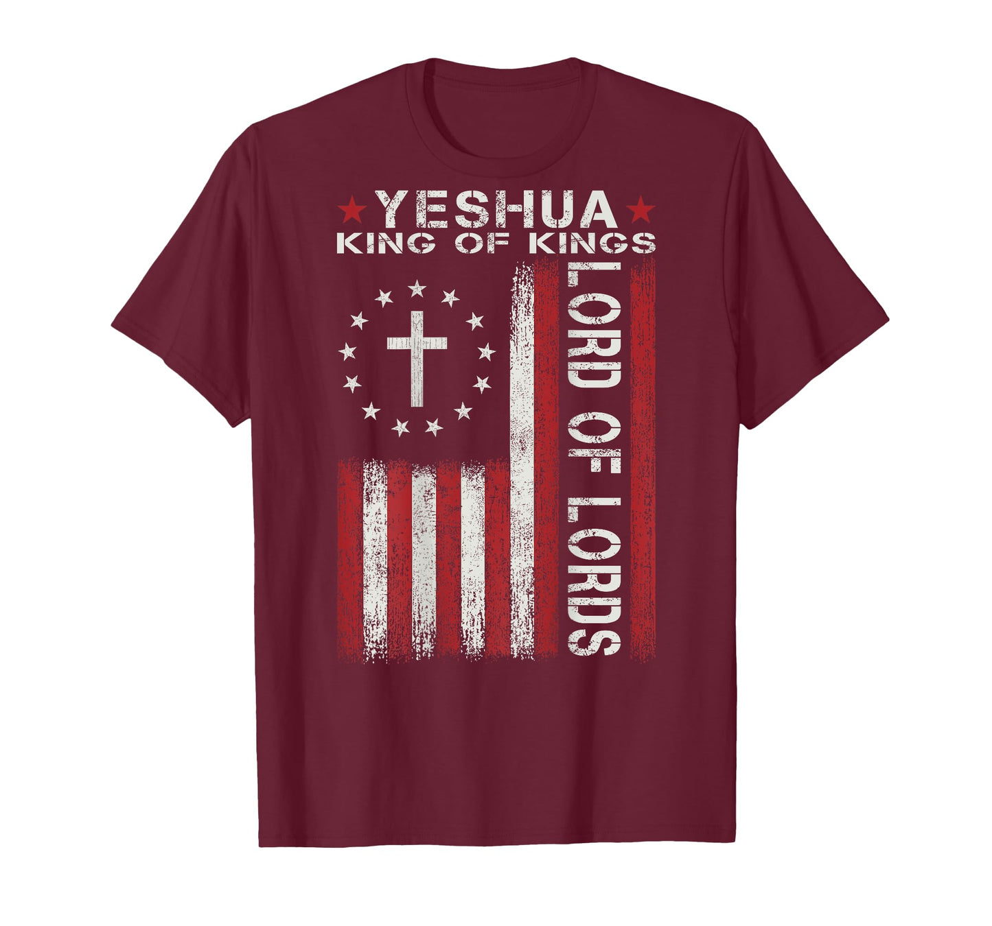 YESHUA Jesus Is King Christian Bible Faith Cross Religious T-Shirt