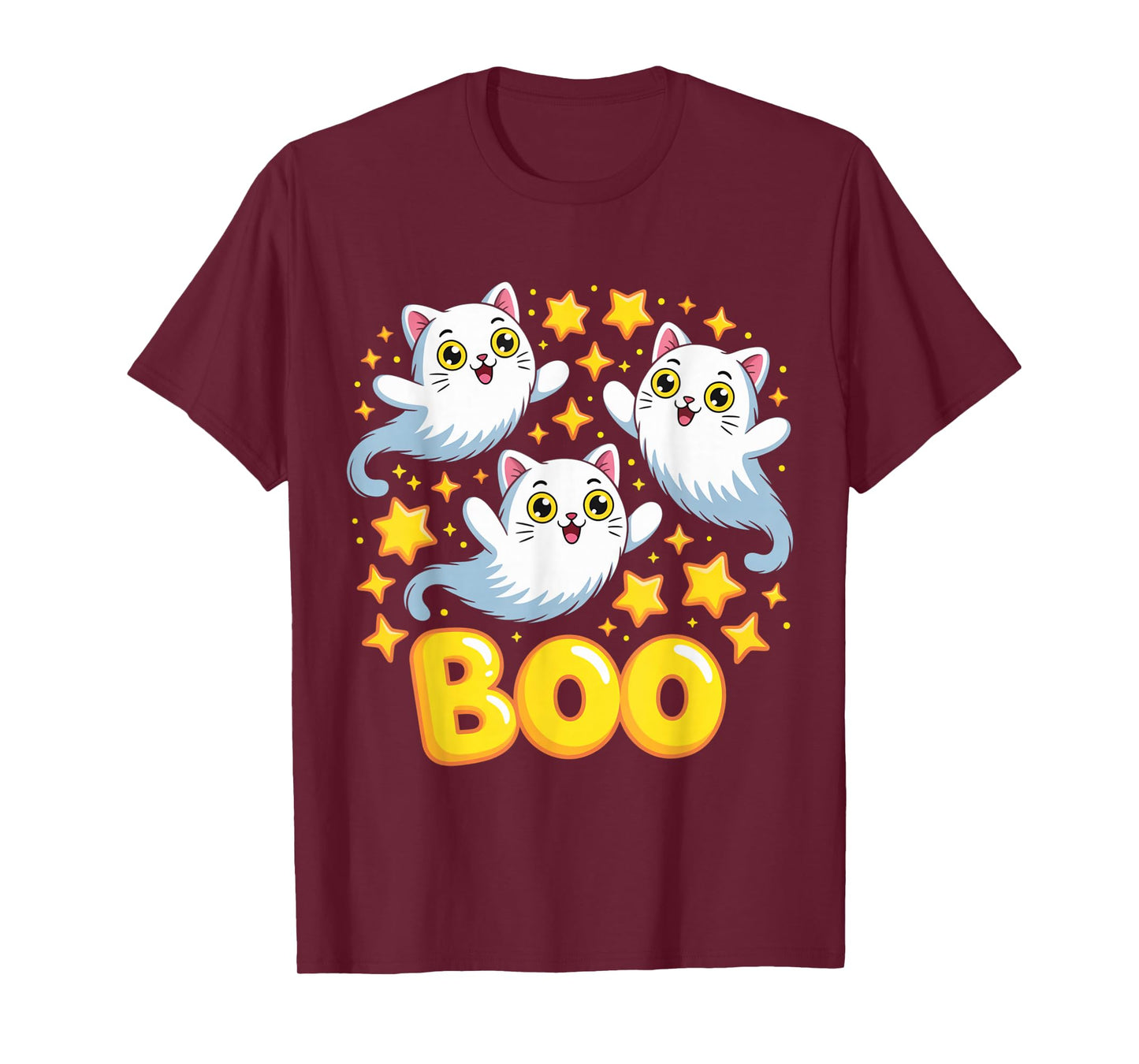 CAT Ghost Boo Cute Kitty Cats Lover Halloween Women Men T-Shirt