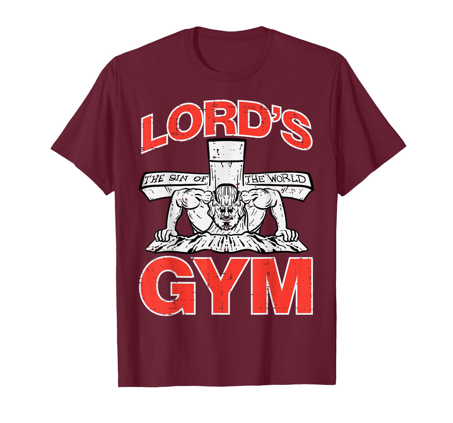 Lords Gym Jesus Push Ups Christian Workout Fitness Men Women T-Shirt