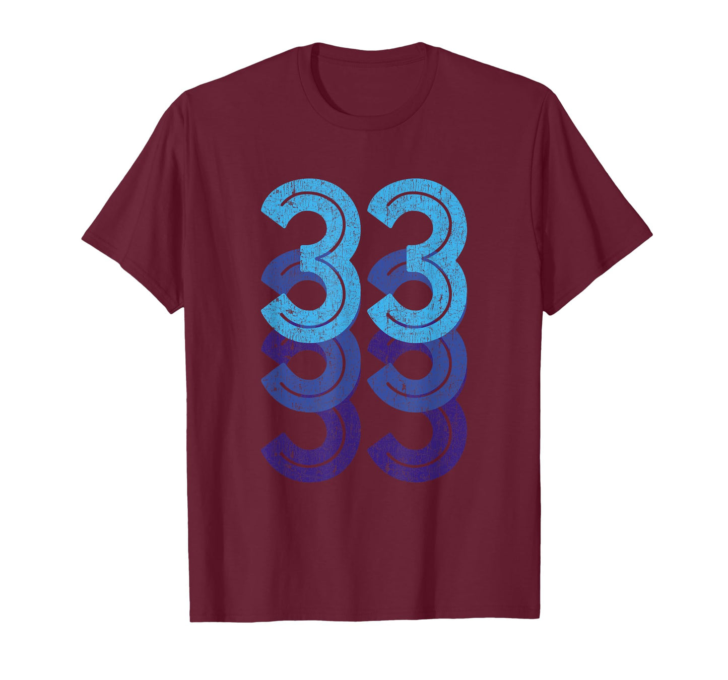 33 T Shirt 33rd Birthday Gift Sports Team Year Age T-shirt T-Shirt