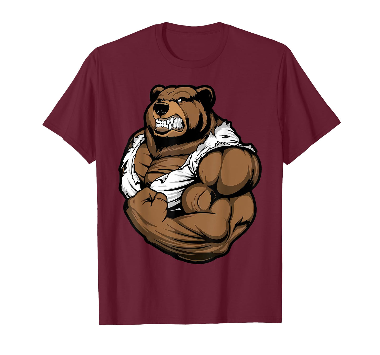 Bear Bodybuilder Muscular Body Gym Fitness Weightlifting T-Shirt