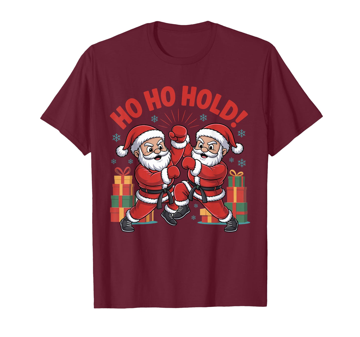 Funny Santa Playing Karate Martial Art Christmas Xmas Pajama T-Shirt