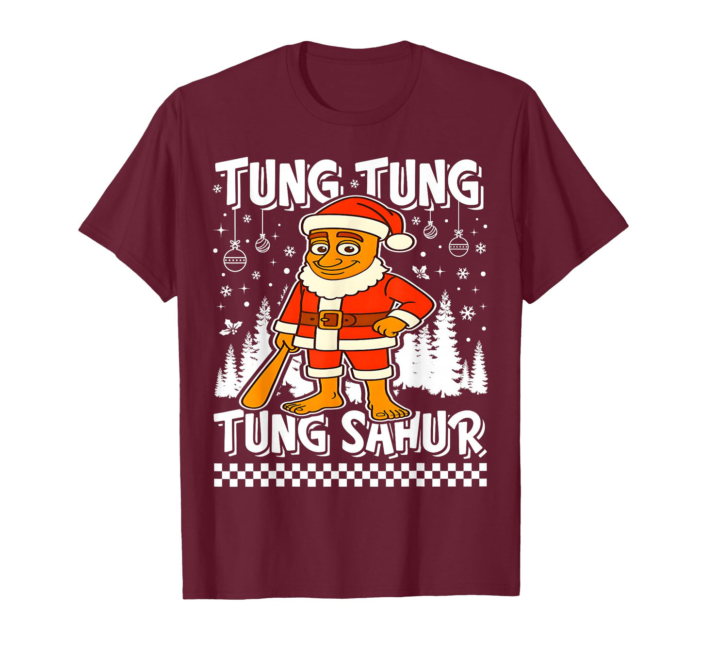 Tung Tung Tung Sahur Santa Claus Italian Brainrot Christmas T-Shirt