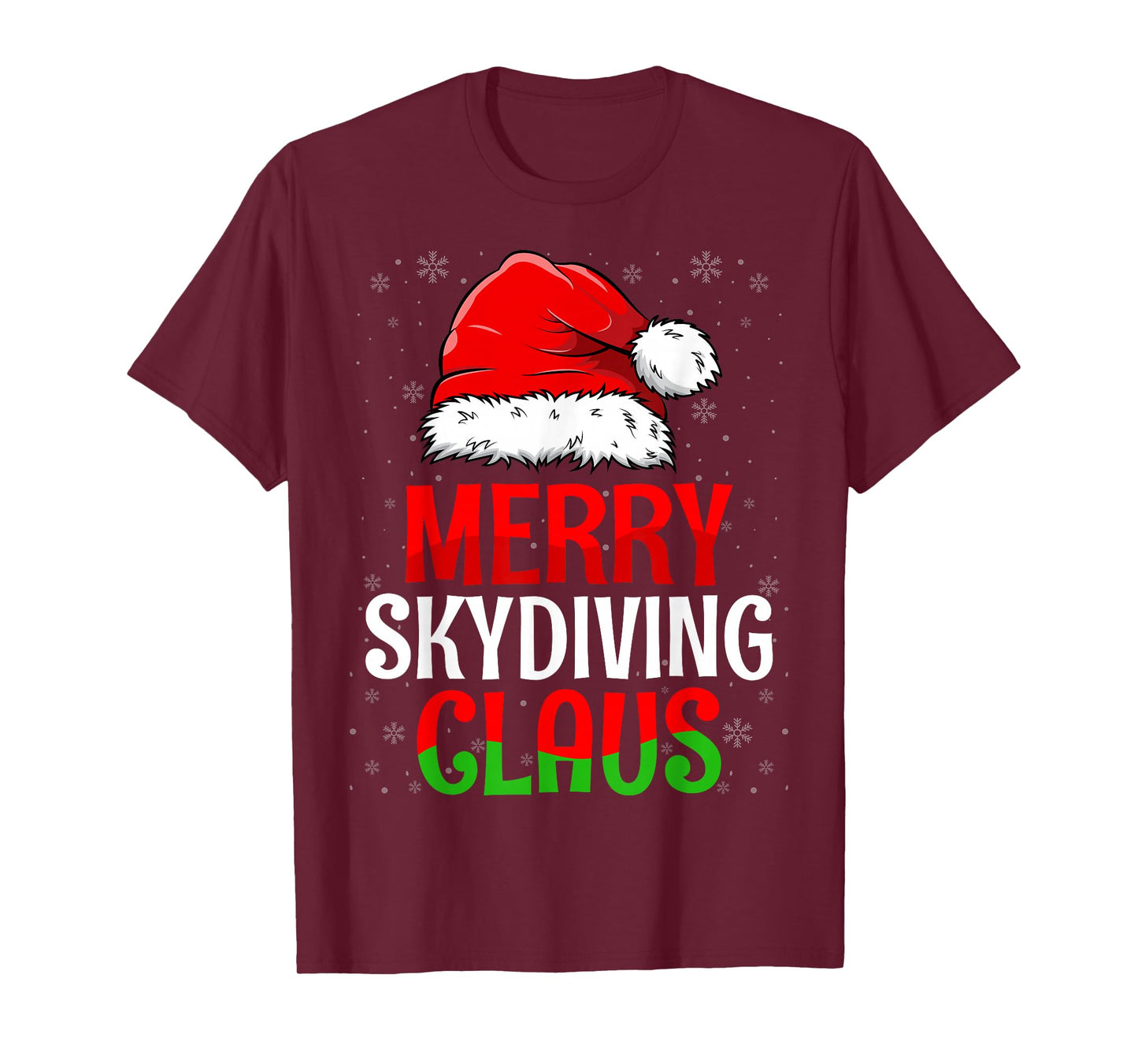 Merry Skydiving Claus Christmas Day Skydiver Santa Hat Xmas T-Shirt