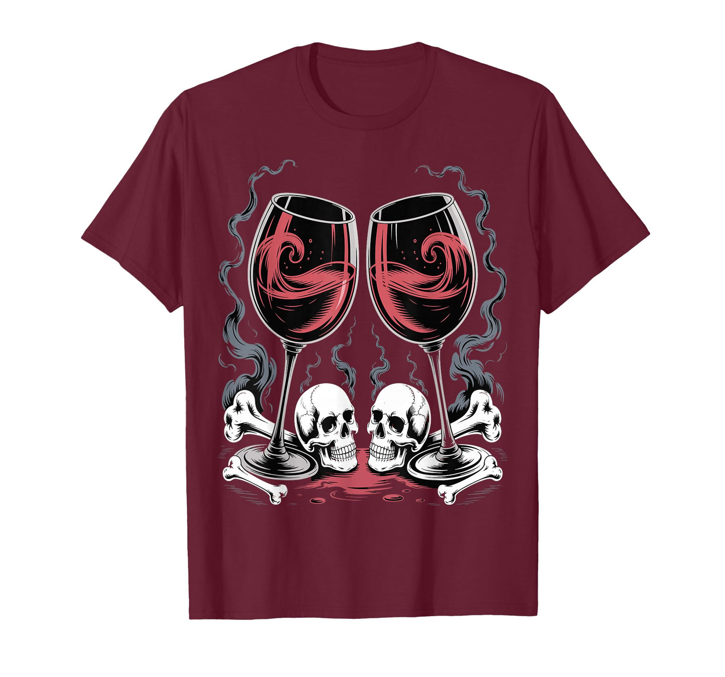 Glasses of Wine Halloween Costume Funny Spooky Tee T-Shirt