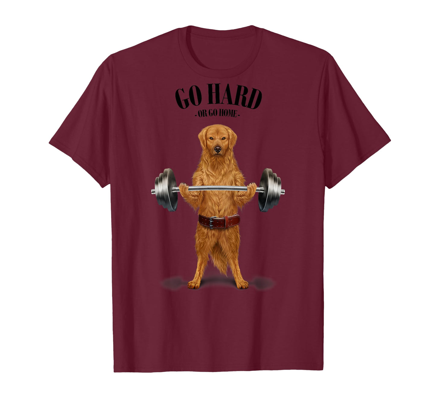 Golden Retriever Dog Weightlifting in Fitness Gym T-Shirt for Men Women Kids