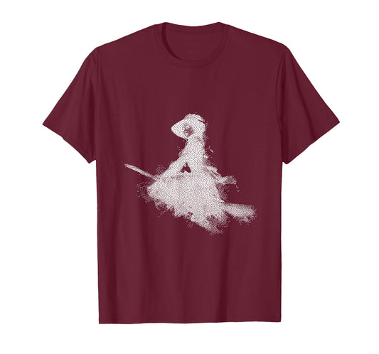 Enchanted Witch Flying Broom Halloween T-Shirt