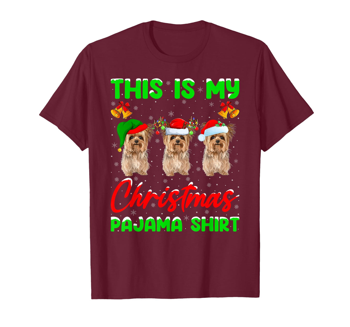 This is My Christmas Pajamas Funny Yorkie Dog Christmas T-Shirt