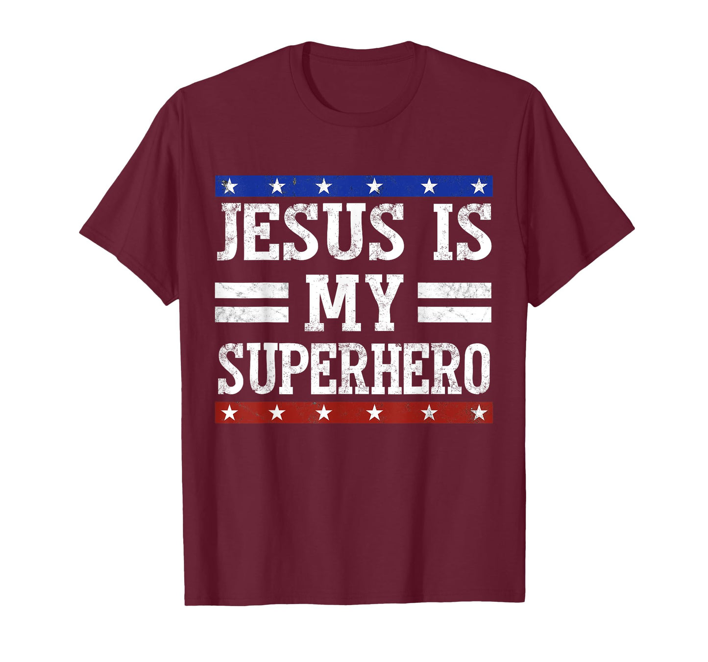 Vintage Jesus is My Superhero Fun Christian Religious T-Shirt