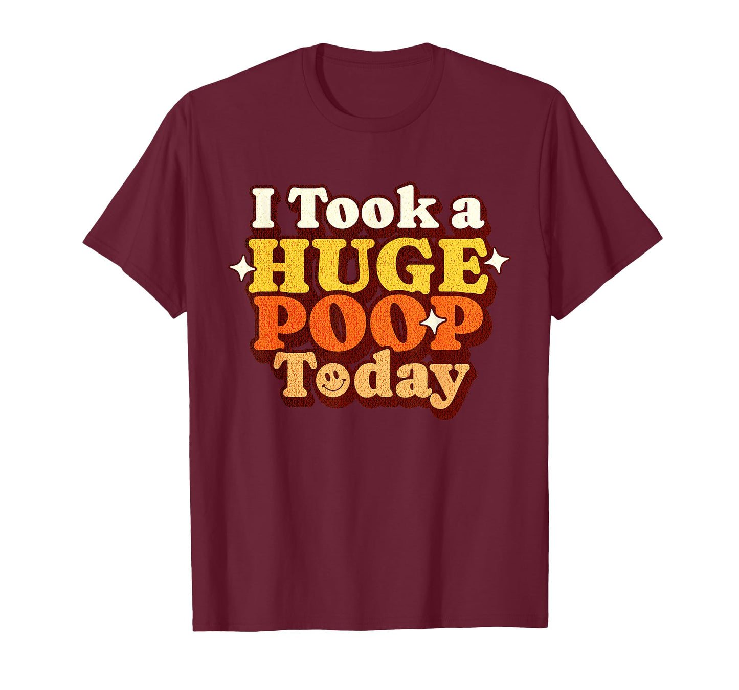 Funny Ironic Sarcastic Sayings Cynical Unique Tees I Took A Huge Poop Today Lol Funny Toilet Adult Humor Meme Unisex-Adults Black X-Small Modern U-Neck Short Sleeve T-Shirt