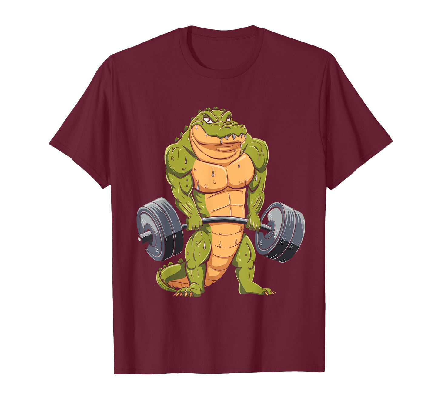 Funny Alligator Weightlifting Deadlift Fitness Gym Barbell T-Shirt