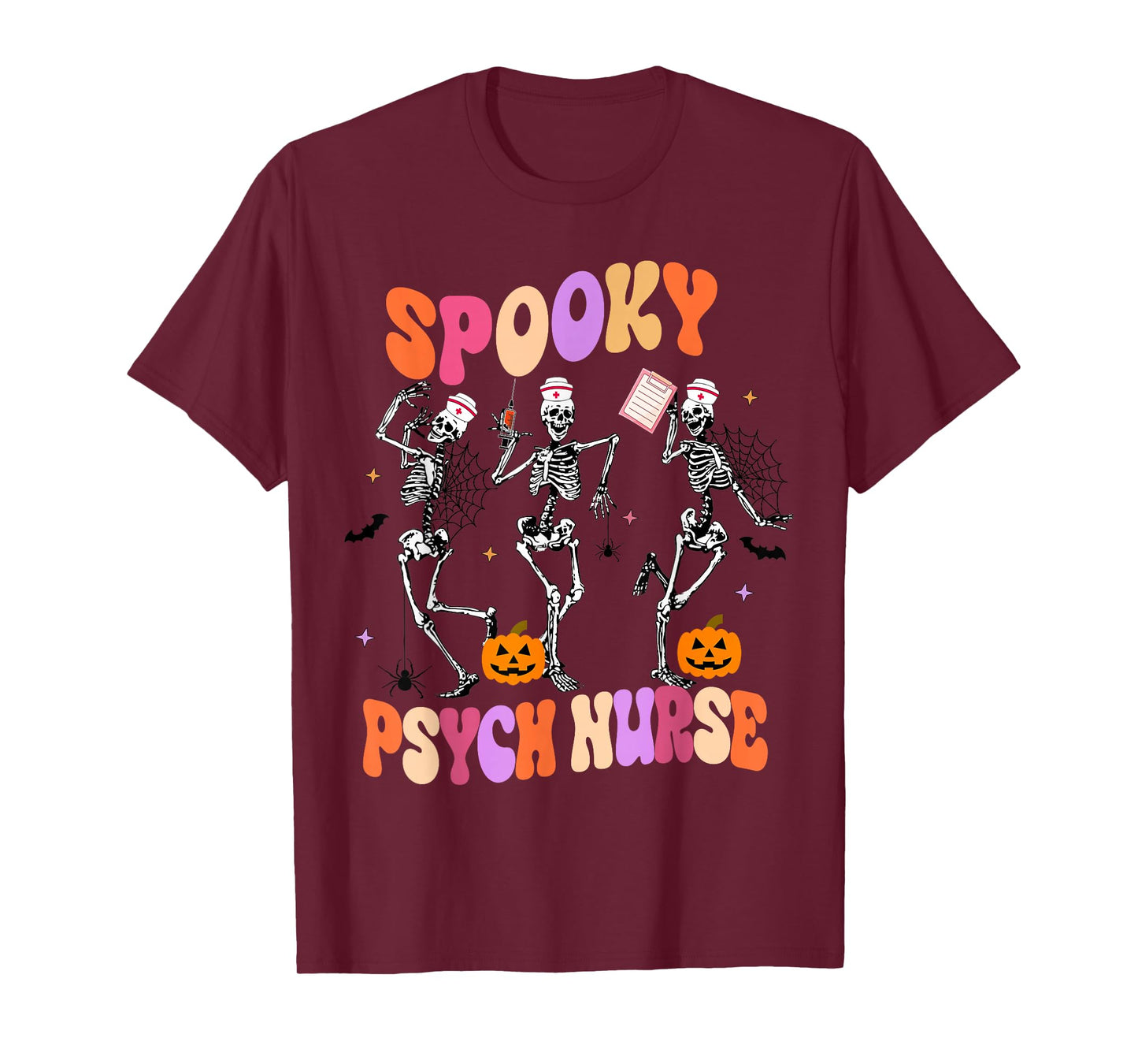 Cute Spooky Psych Nurse Skeleton Psych Nurse Shirt Halloween T-Shirt