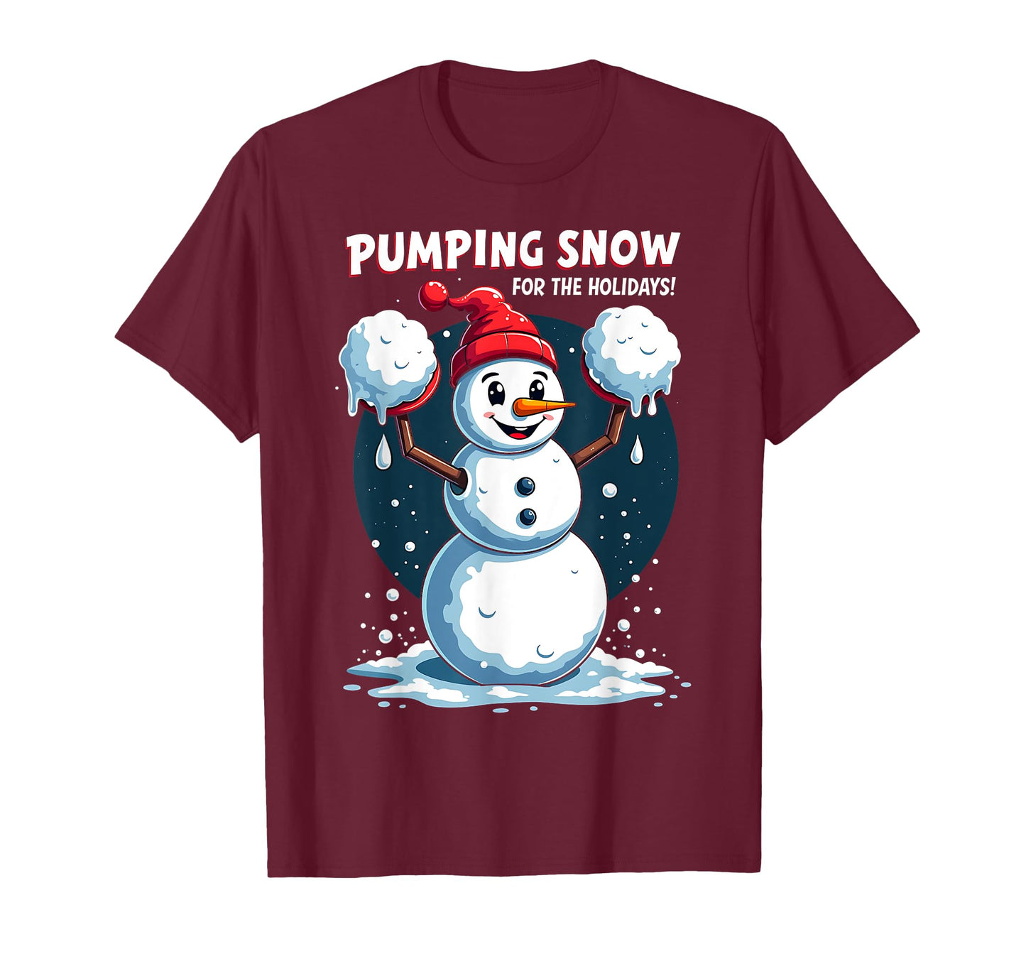 Funny Workout Snowman Christmas Holiday Gym Lifting Snow T-Shirt