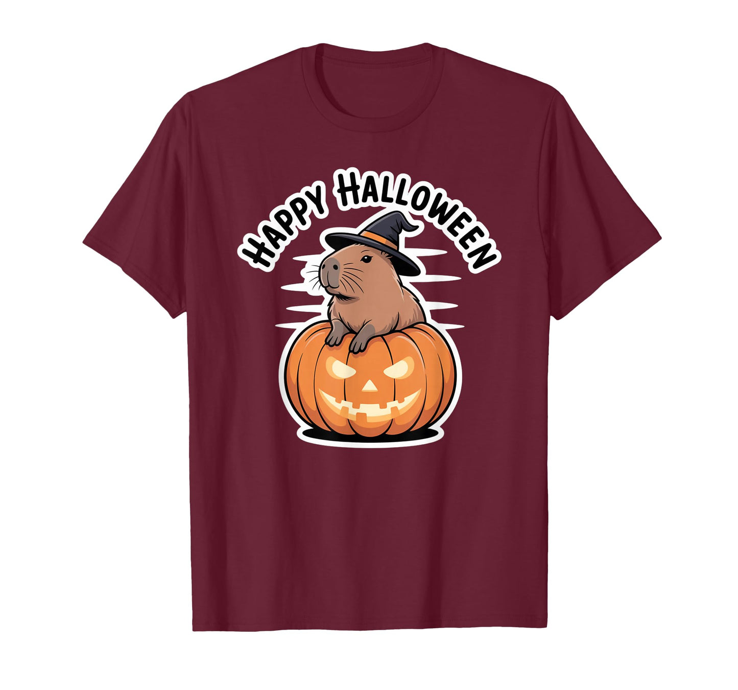 Capybara Witch Hat Happy Halloween Fall T-Shirt