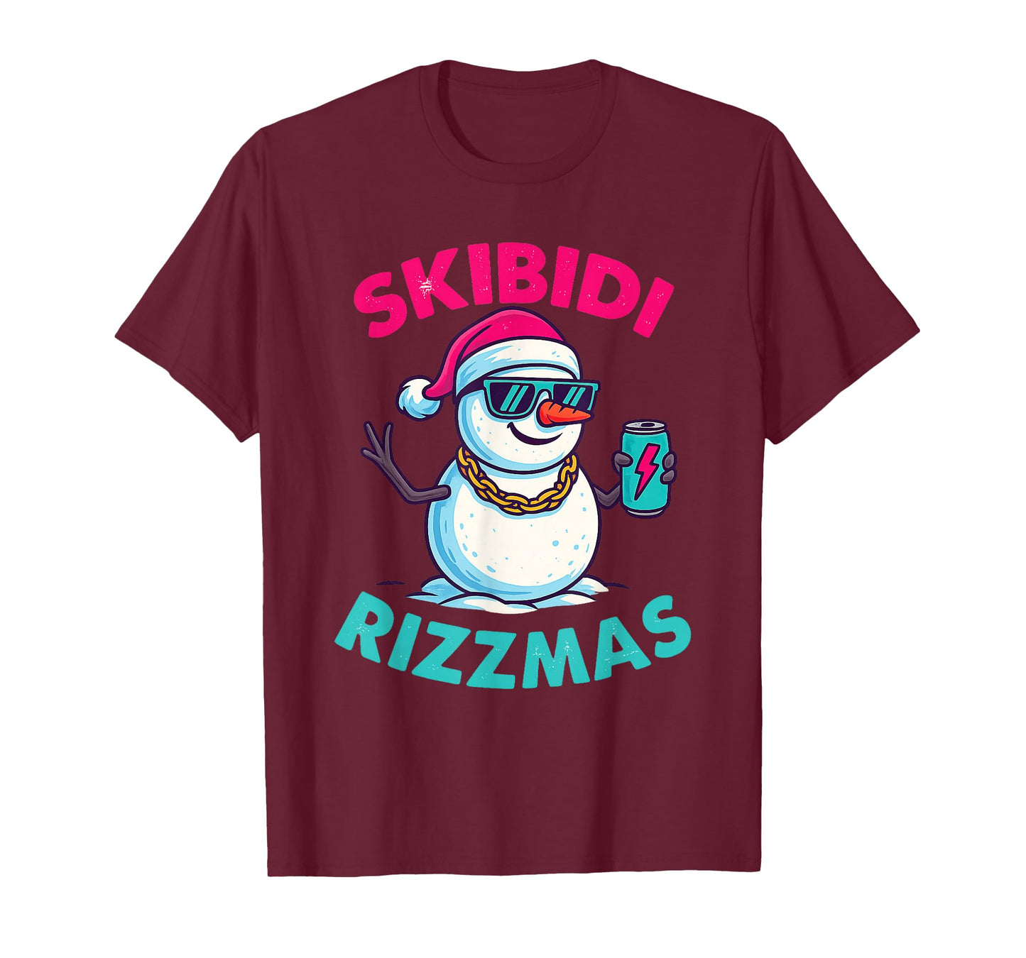Skibidi Rizzmas Santa Claus Cool Christmas Meme T-Shirt