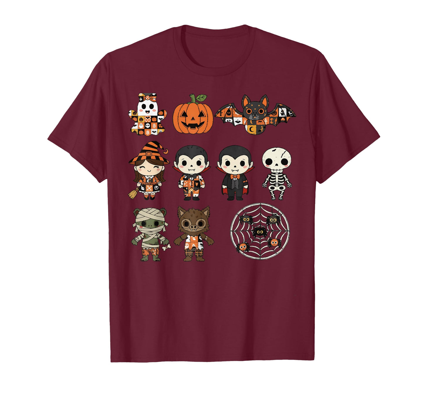 Halloween Patchwork Spooky Patch Friends Party T-Shirt