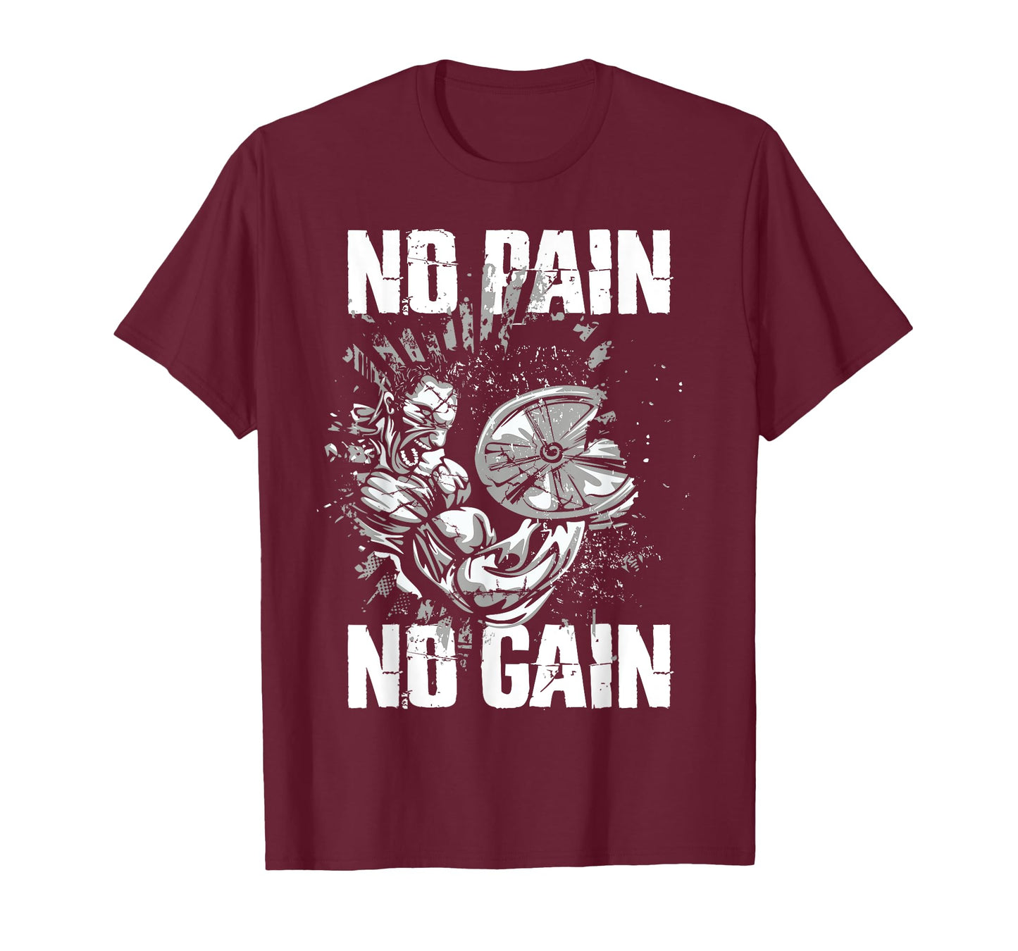 Gym Fitness and Bodybuilding Shirts for Men No Pain No Gain T-Shirt