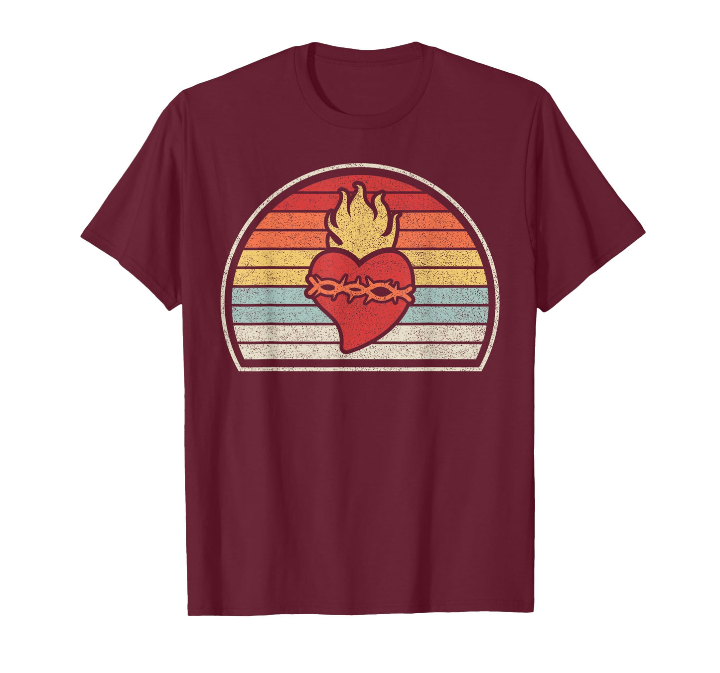 Vintage Retro Sacred Heart Of Jesus Christ Catholic T-Shirt