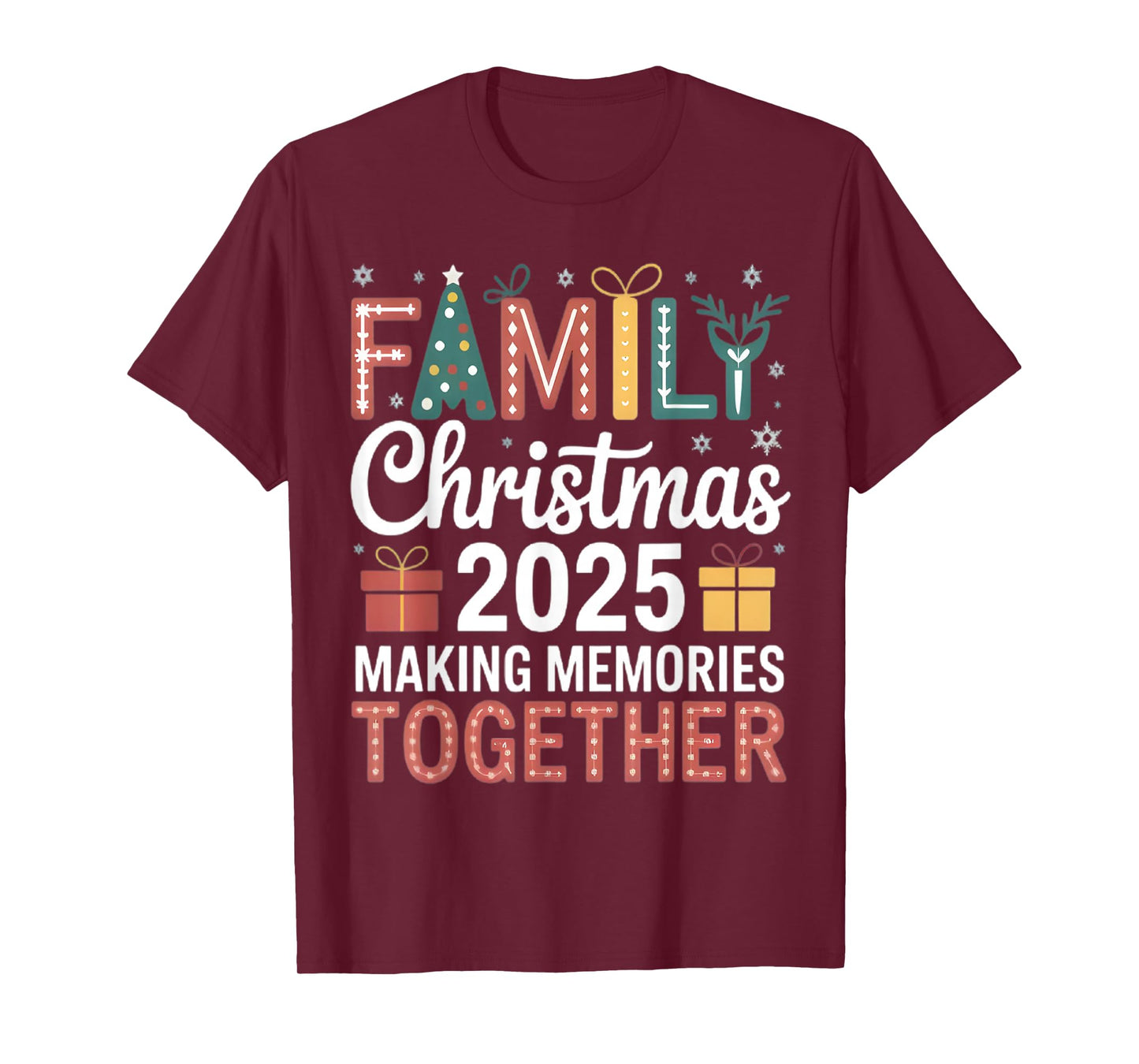 Family Christmas 2025 Matching Squad Santa Elf Funny Xmas T-Shirt