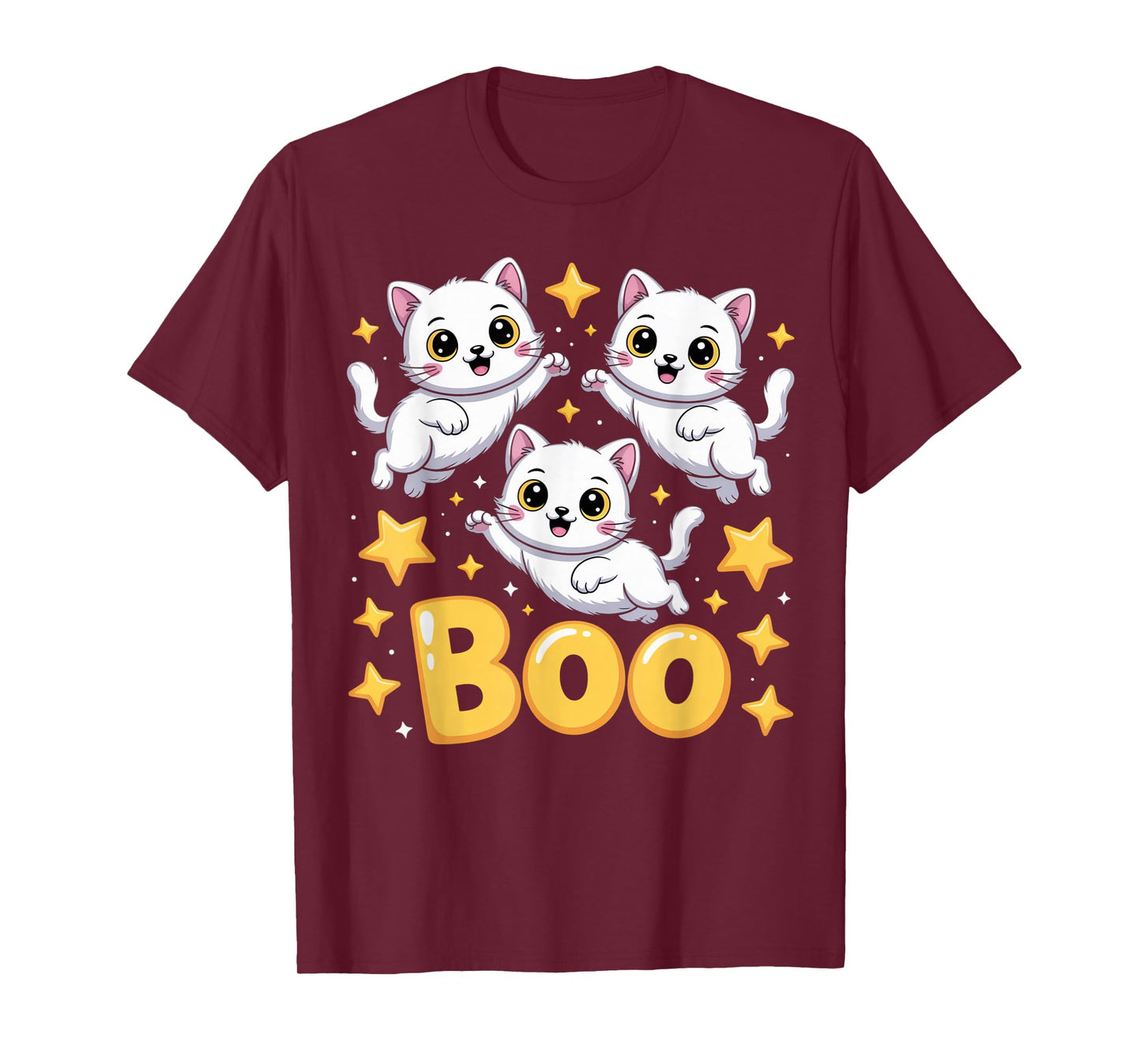CAT Ghost Boo Cute Kitty Cats Lover Halloween Women Men T-Shirt
