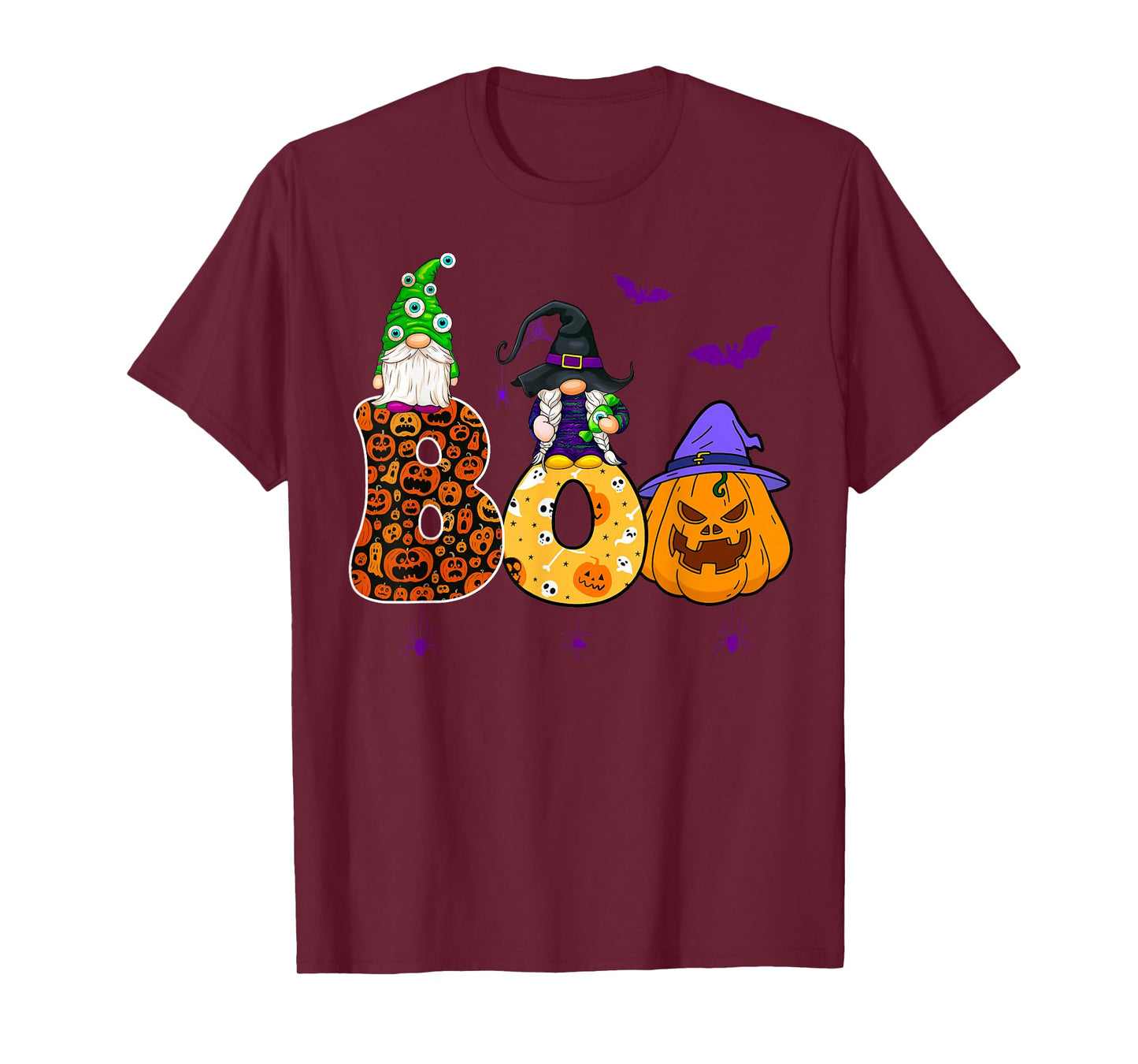 Funny Boo Witch Gnome Pumpkins Happy Halloween Costume T-Shirt