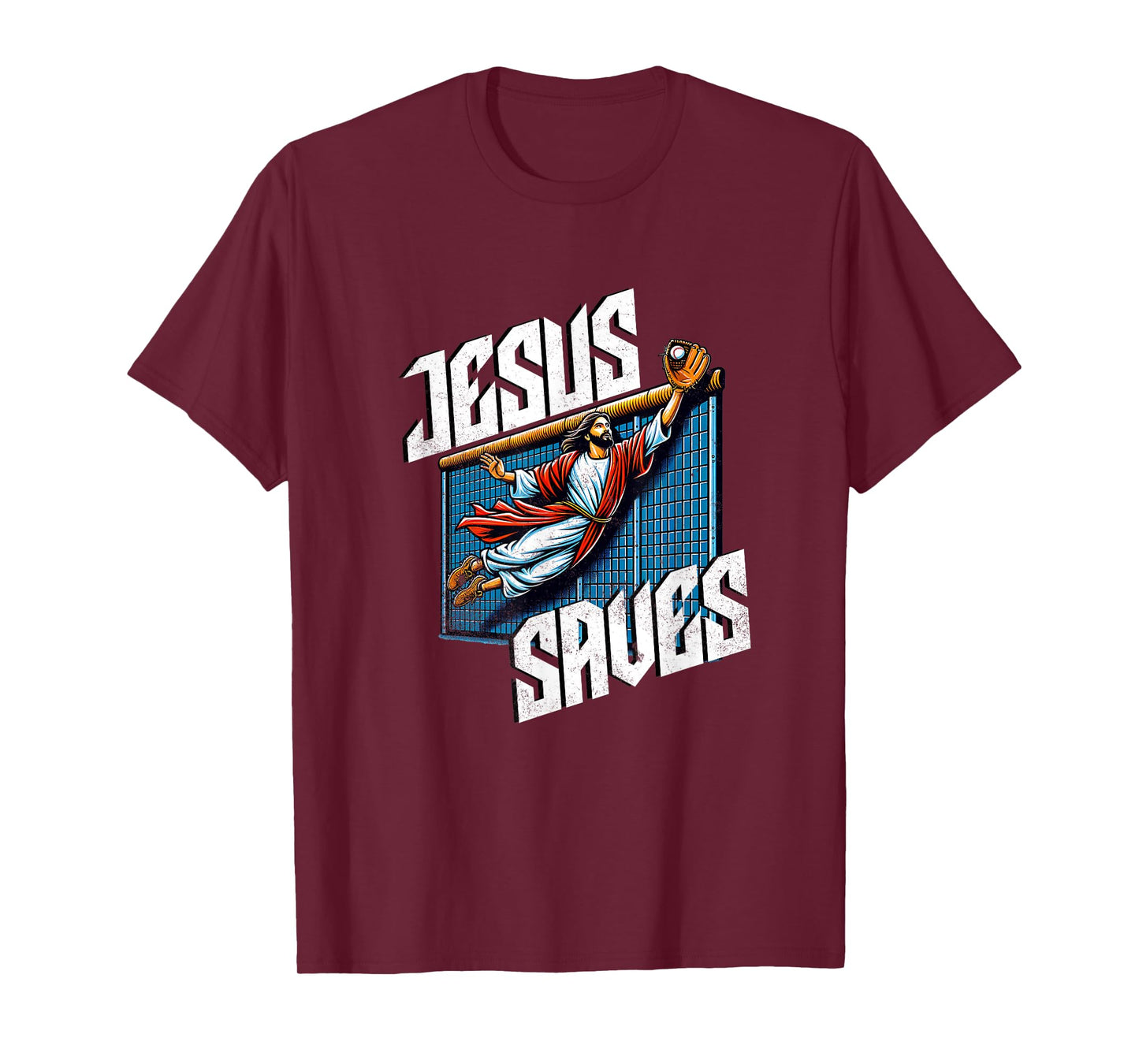 Vintage Jesus Saves Baseball Player Homerun T-Shirt