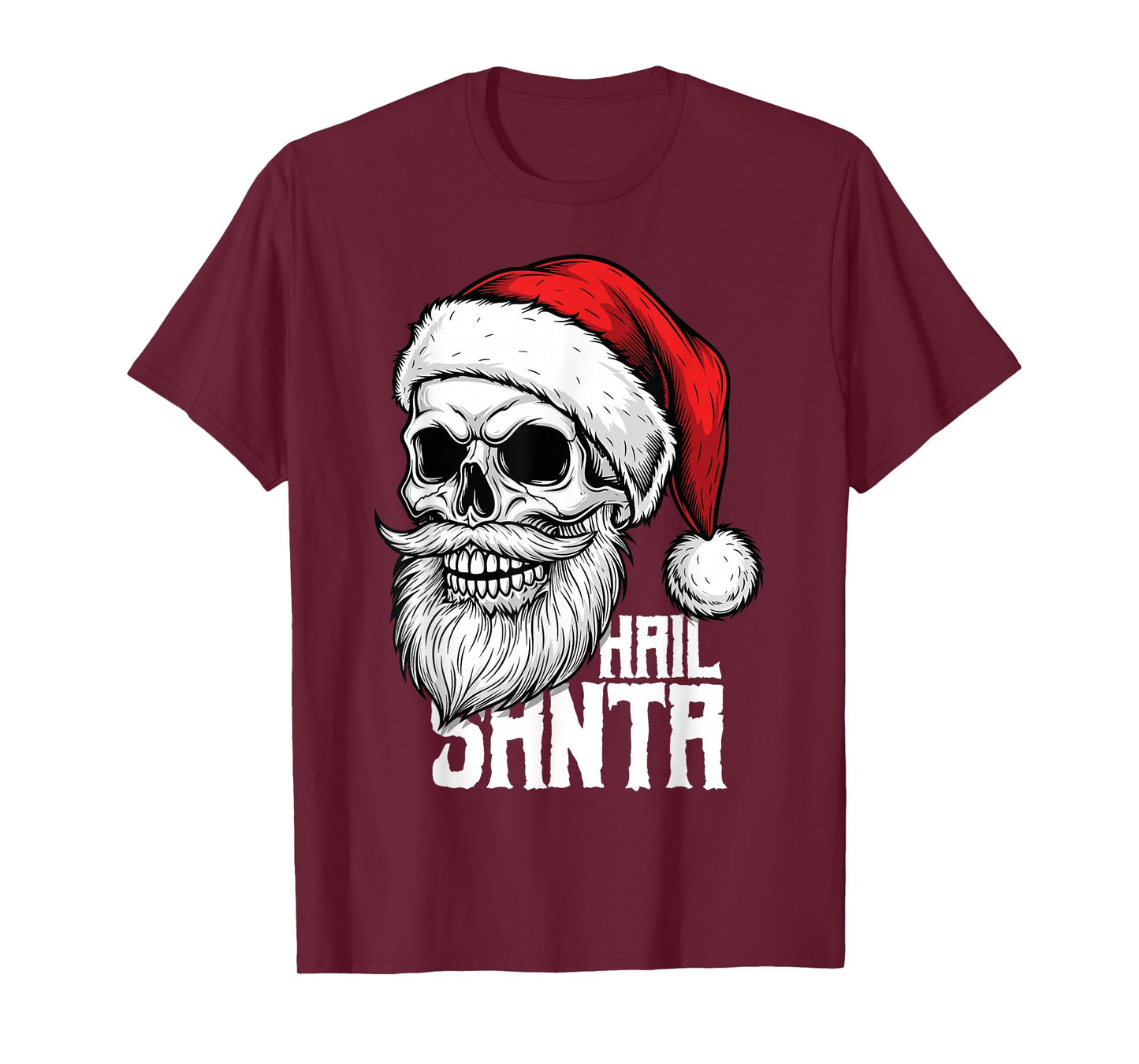 Hail Santa Pagan Happy Solstice Skeleton Gothic Christmas T-Shirt