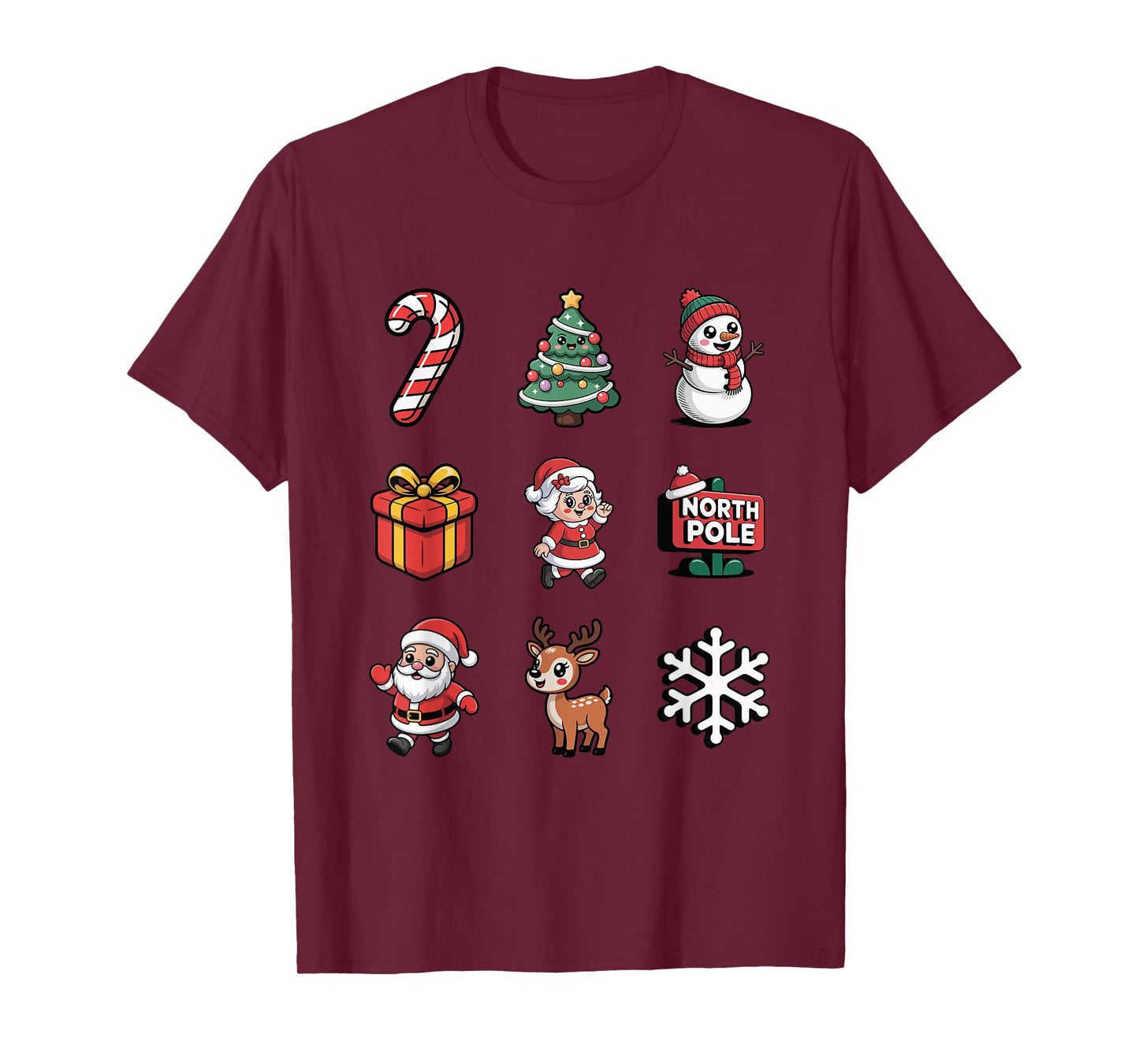 Fun Elf Santa Gingerbread Snowman Holiday T-Shirt
