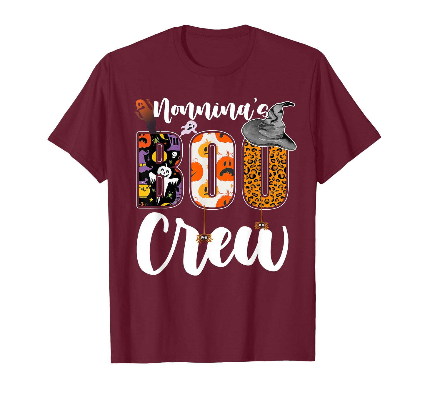 Nonnina's Boo Crew Halloween Grandma Grandkids Matching T-Shirt