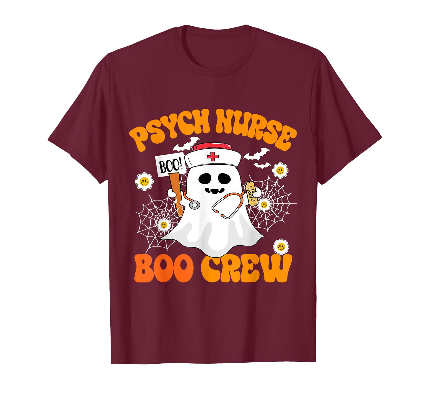 Cute Psych Nurse Boo Crew Funny Shirt Ghost Halloween T-Shirt