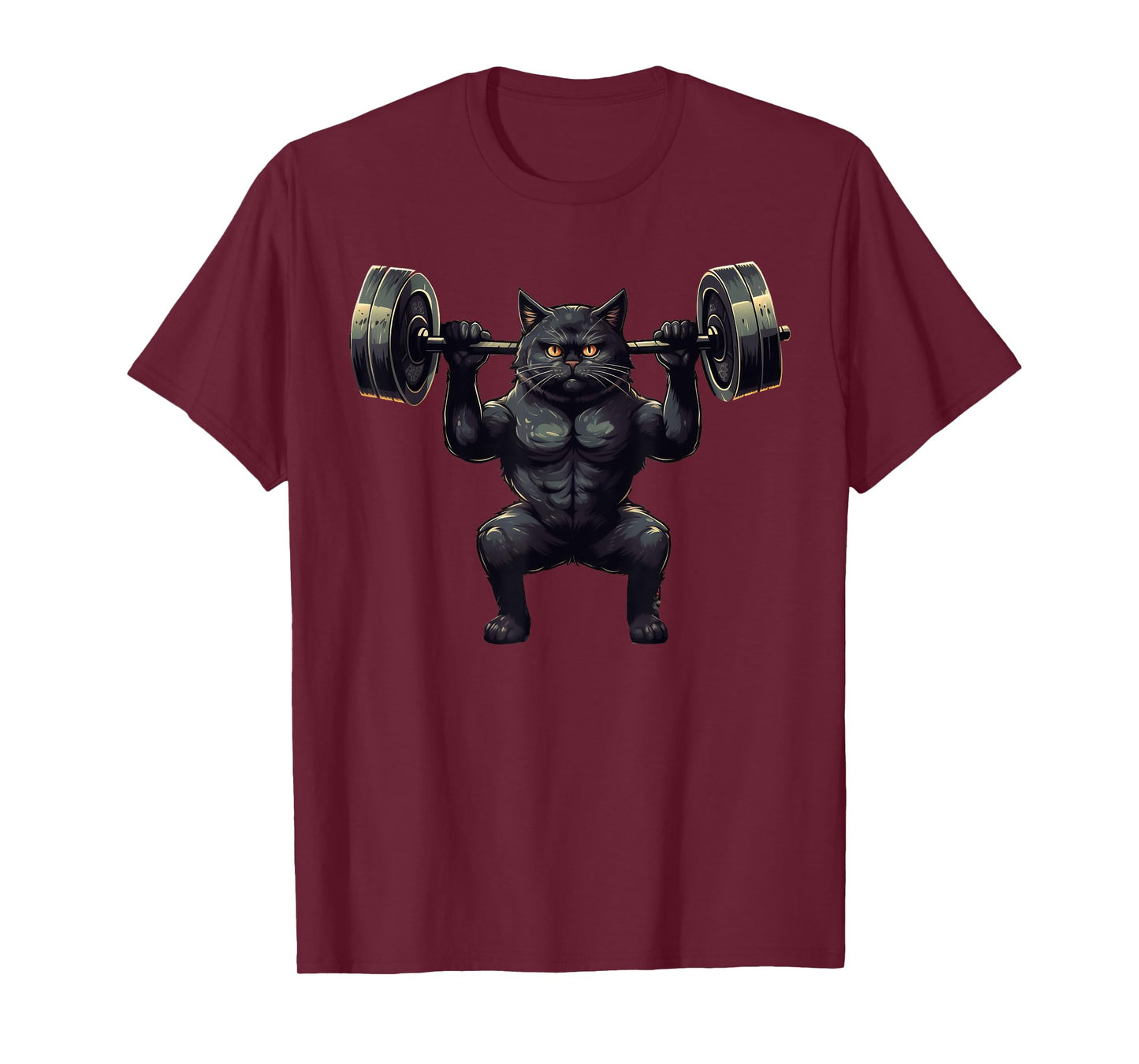 Black Cat Powerlifting Weightlifting Gym Workout Men Women Kids T-Shirt