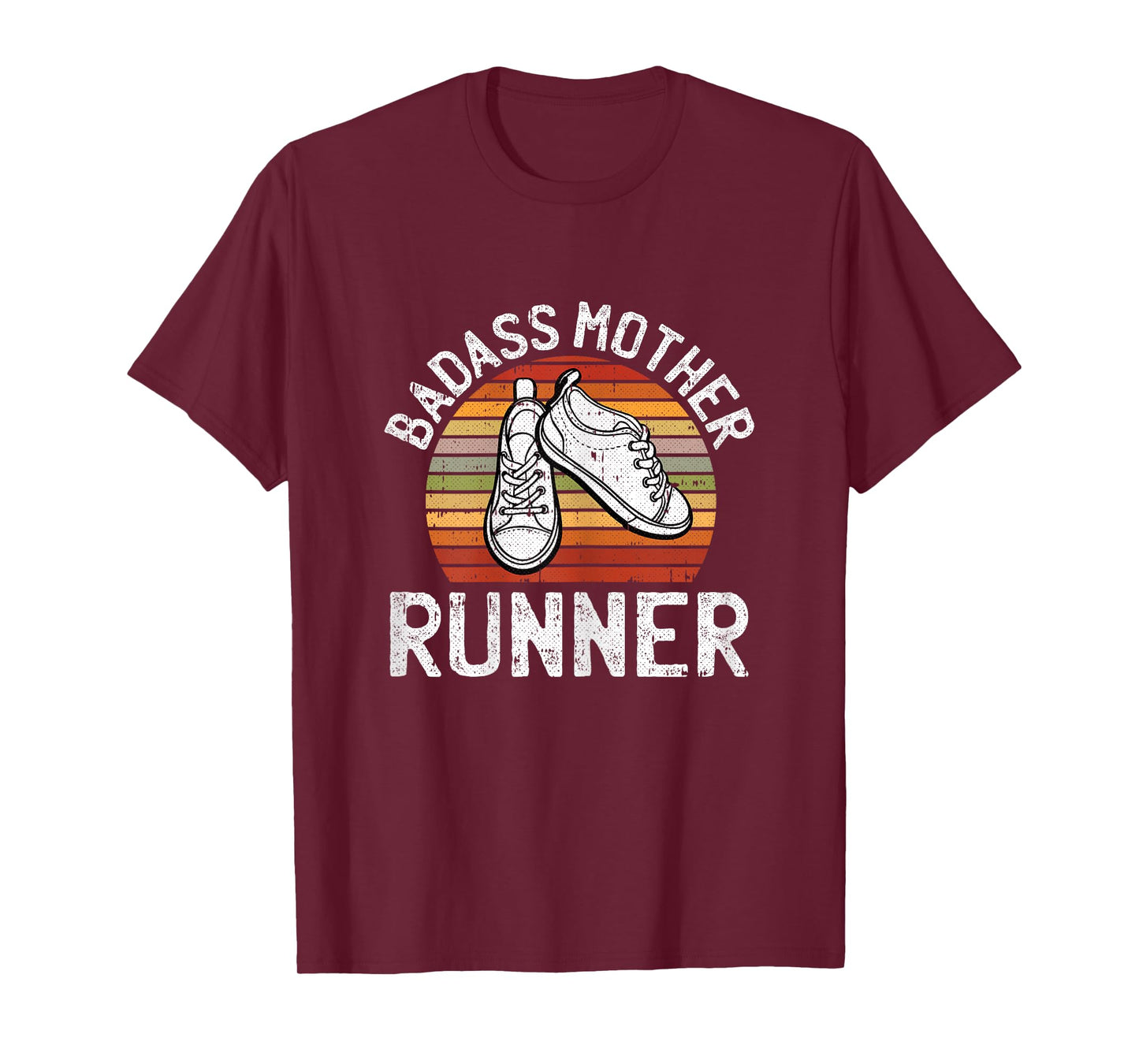 Badass Mother Runner Running Retro Sport Fitness Work-out T-Shirt