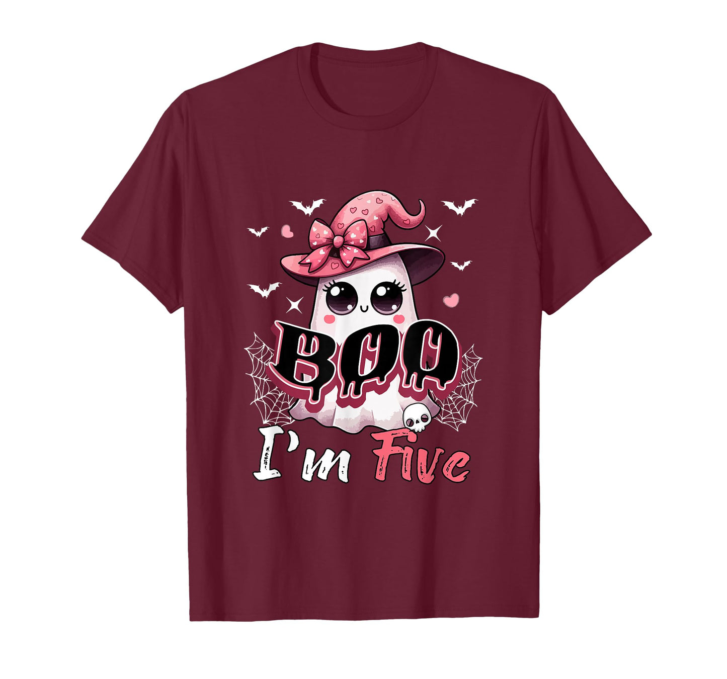 Boo I'm Five Halloween 5th Birthday Boo As Witch Lover Kids T-Shirt