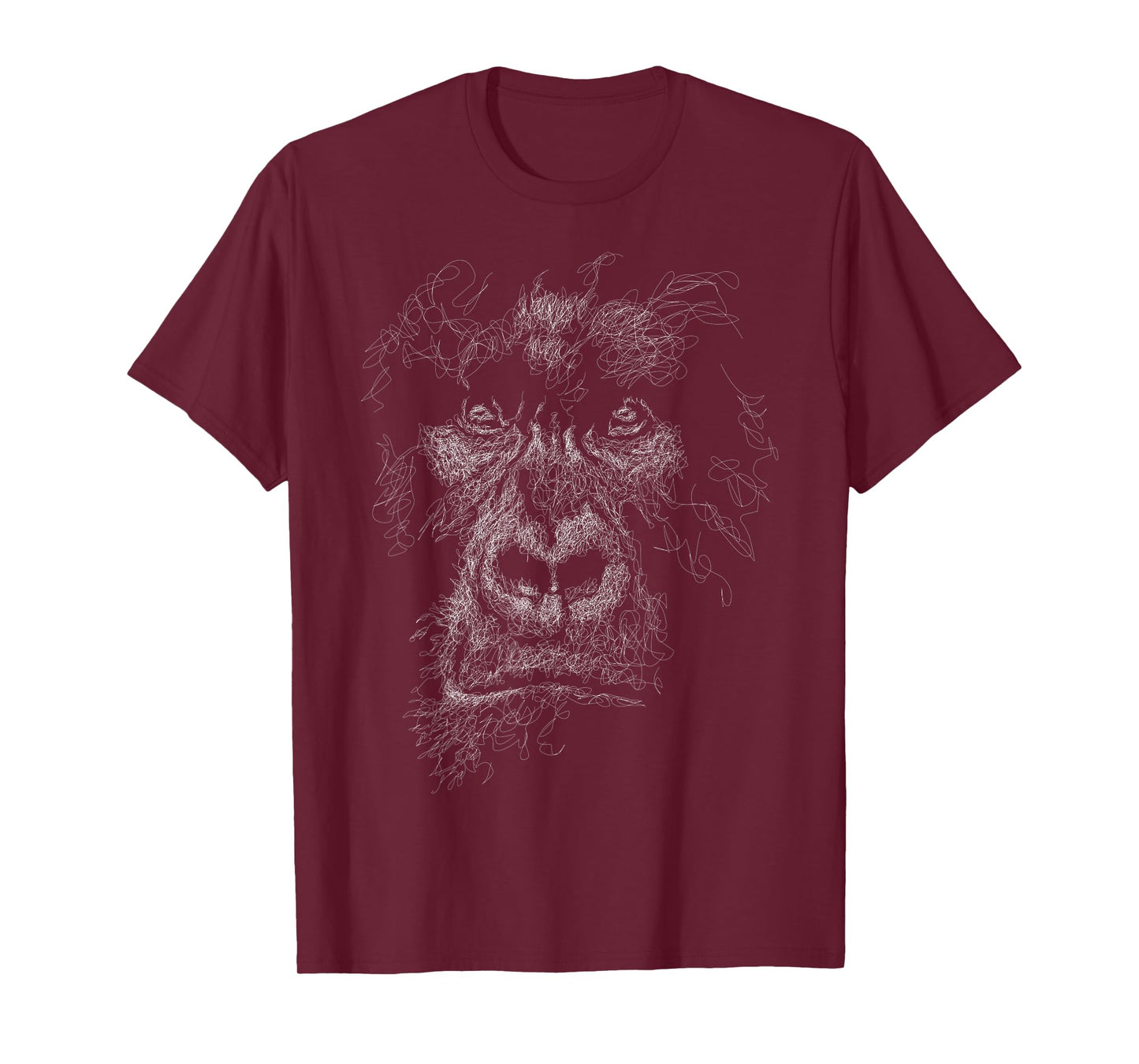gorilla face scribble art head for lover Silverback animals T-Shirt