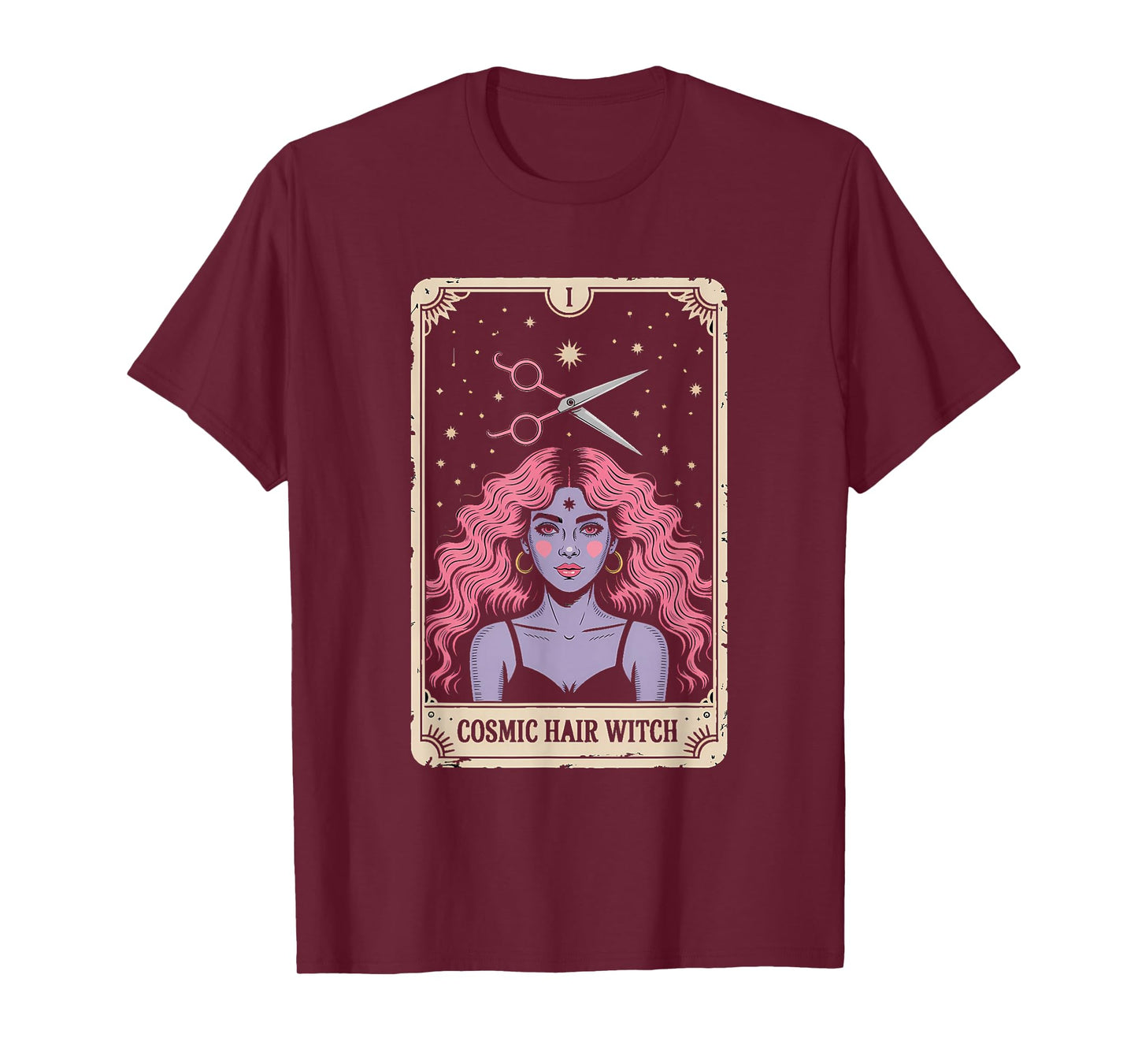 Cosmic Hair Stylist Tarot Card Witch Retro T-Shirt