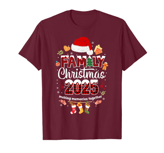 Family Christmas 2025 Matching Squad Santa Elf Funny Xmas T-Shirt