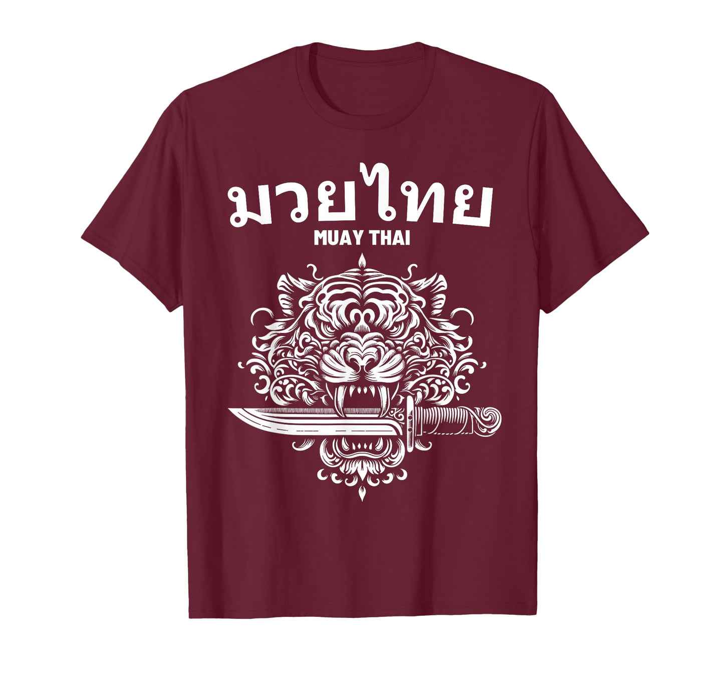 Sak Yant Muay Thai MMA Tattoo Tiger Head Knife Martial Art T-Shirt