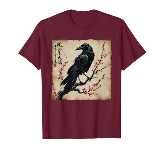 Japanese Bird Black Raven Vintage T-Shirt