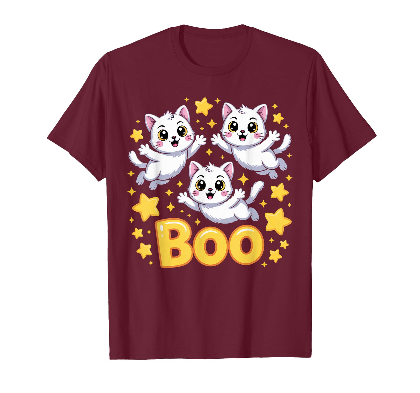 CAT Ghost Boo Cute Kitty Cats Lover Halloween Women Men T-Shirt
