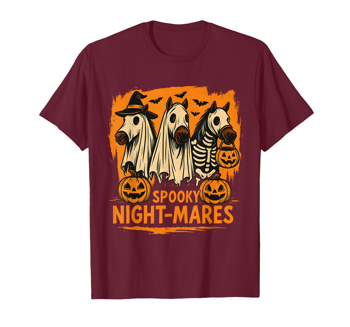 Spooky Night-Mares Funny Halloween Horse T-Shirt