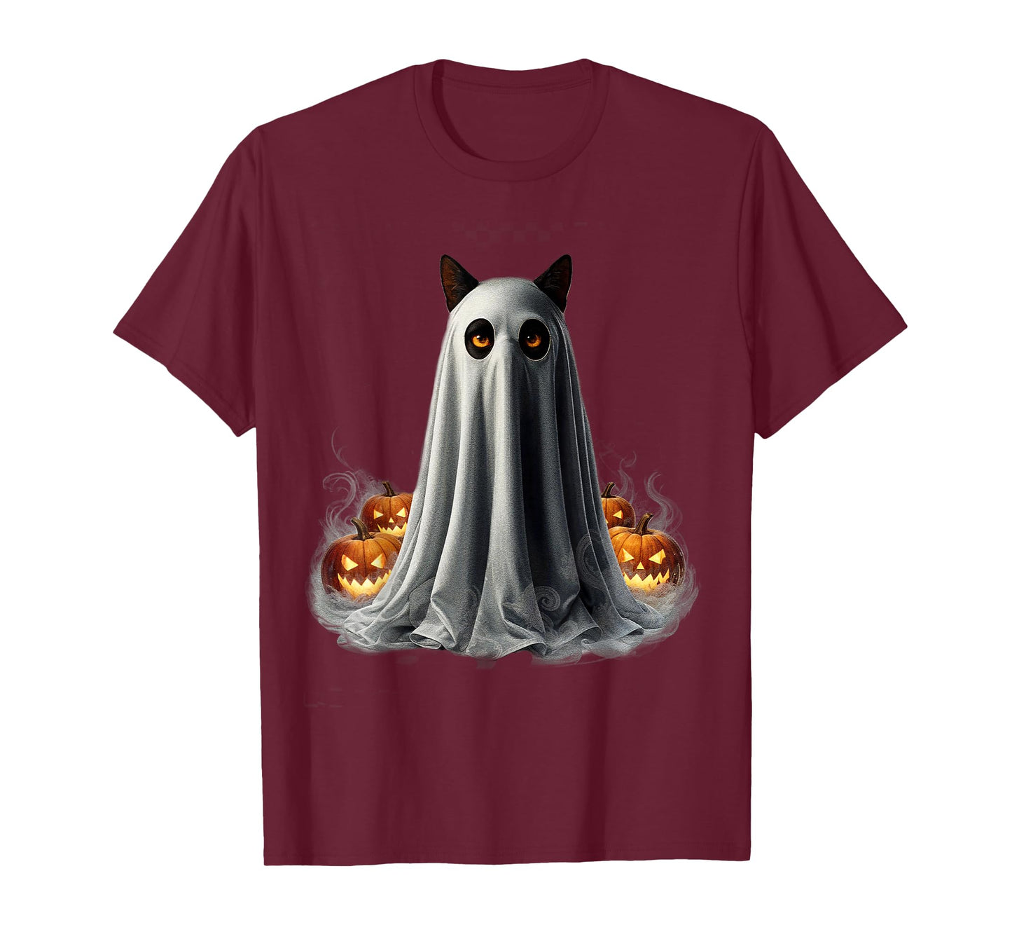 Ghost Cat Meme Funny Halloween Men Women Kids T-Shirt