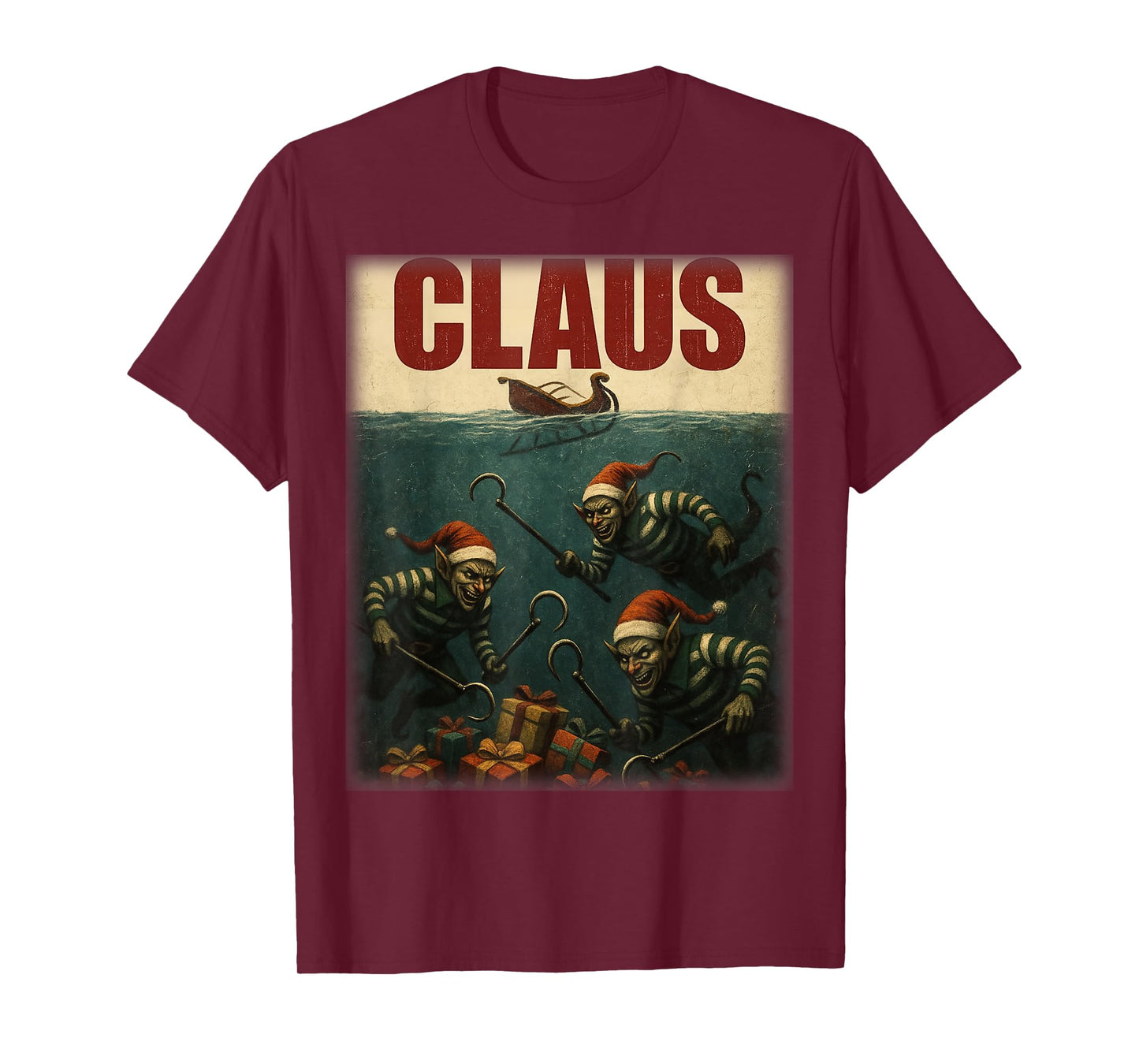 Creepy Claus Horror Christmas Dark Elf Top T-Shirt